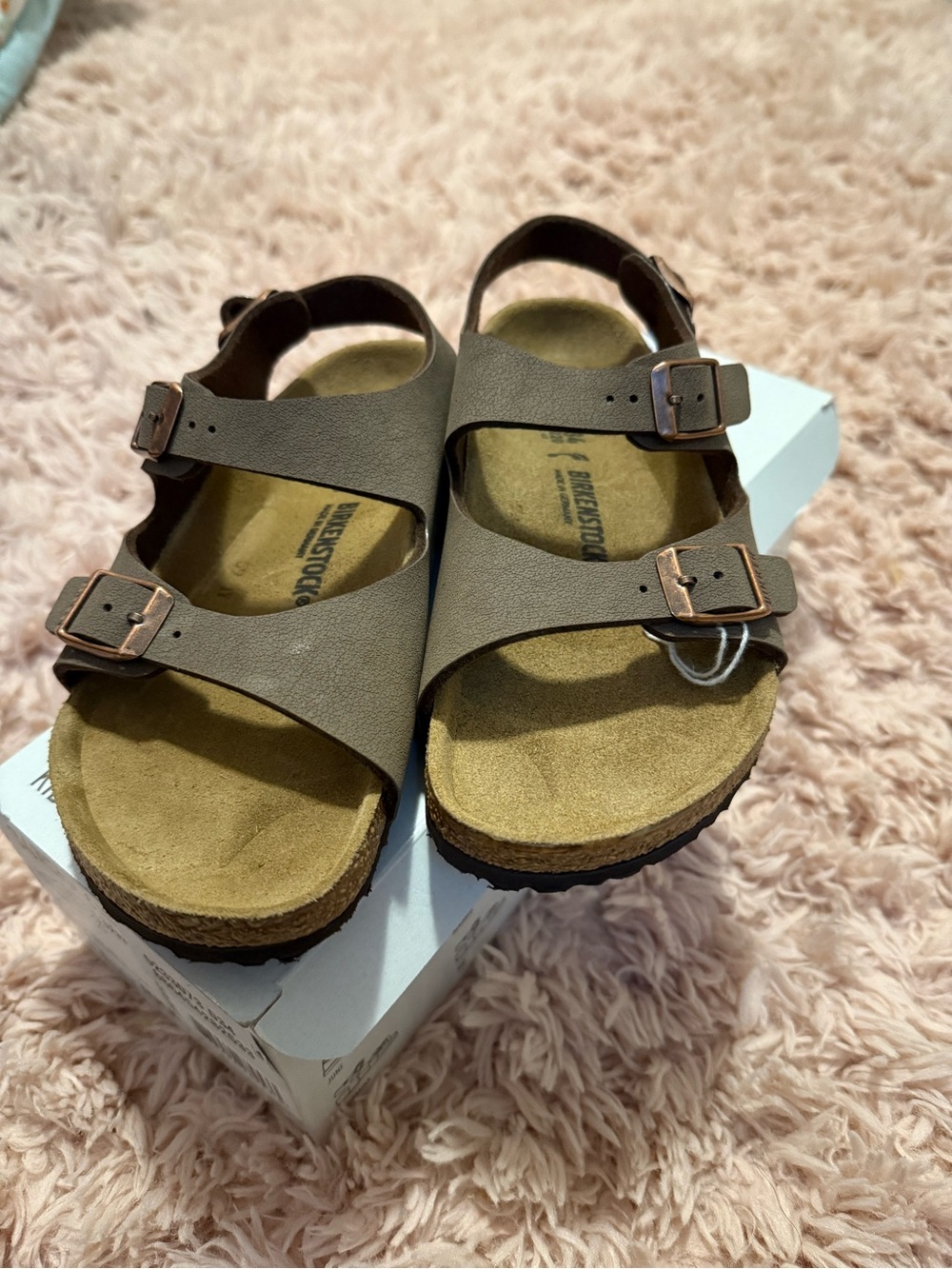 Birkenstock Kids Brown Dual-Strap Sandals with Buckles